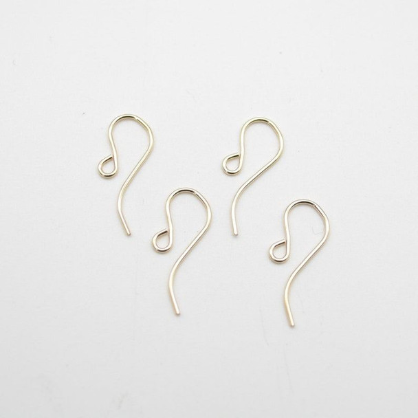 14K Gold Filled Findings - Gold Filled French Earring Wire - 0.71mm x 20mm - 6 or 20 Count - Made in USA