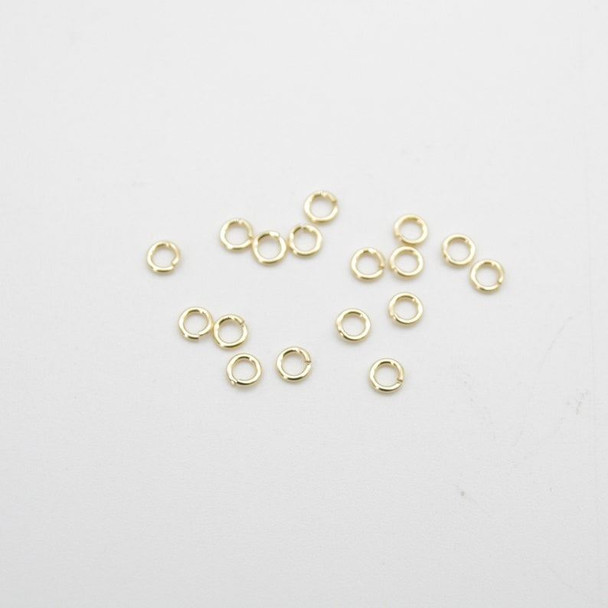 14K Gold Filled Findings - Gold Filled Click and Lock Jump Ring - 0.64mm x 3.3mm - 20 or 50 Count - Made in USA
