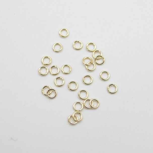 14K Gold Filled Findings - Gold Filled Click and Lock Jump Ring - 0.64mm x 3.5mm - 20 or 50 Count - Made in USA