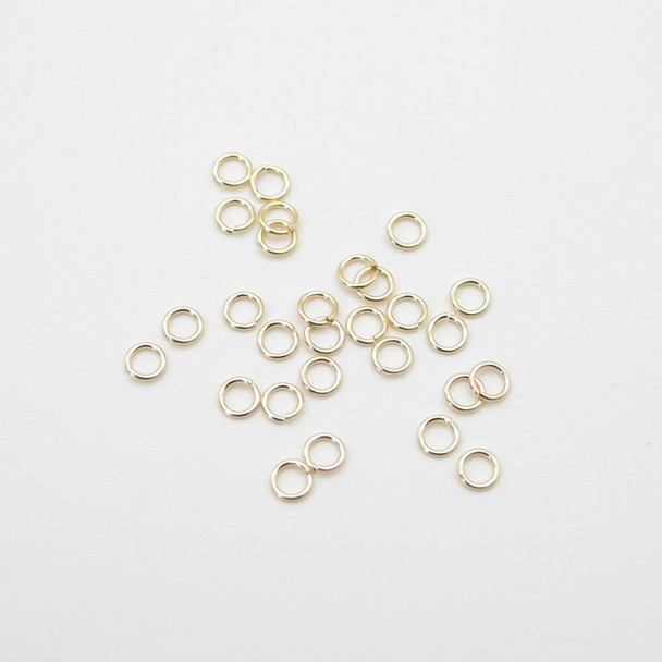 14K Gold Filled Findings - Gold Filled Click and Lock Jump Ring - 0.64mm x 4.0mm - 20 or 50 Count - Made in USA