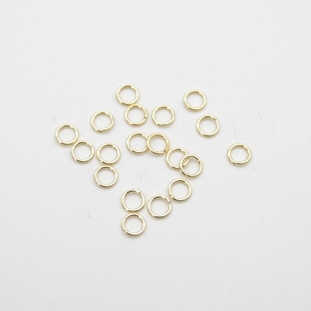 14K Gold Filled Findings - Gold Filled Click and Lock Jump Ring - 0.76mm x 5.0mm - 20 or 50 Count - Made in USA