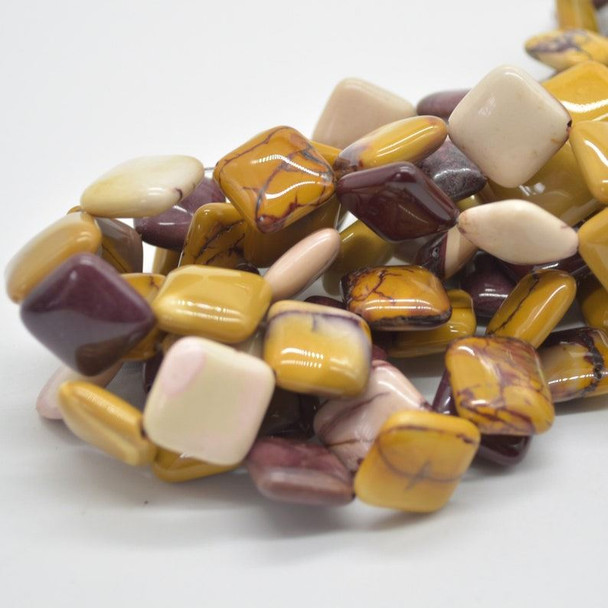 High Quality Grade A Natural Mookite / Mookaite Semi-precious Gemstone Diamond / Rhombus Beads - 15mm - 15" strand