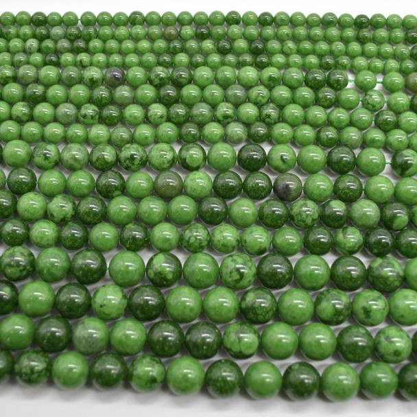 High Quality Grade A Natural Green Strawberry Quartz  Semi-precious Gemstone Round Beads - 6mm, 8mm, 10mm, 12mm sizes - 15.5" strand