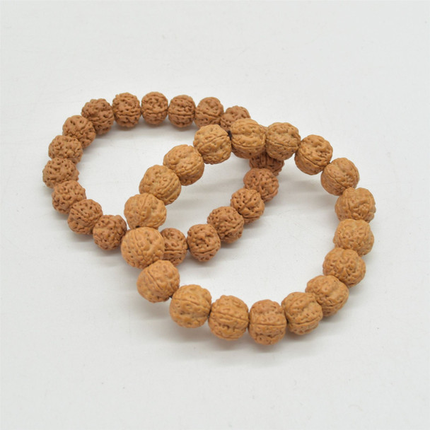 Rudraksha Seed Near Round Mala Prayer Wood Beads Bracelet Sample Strand