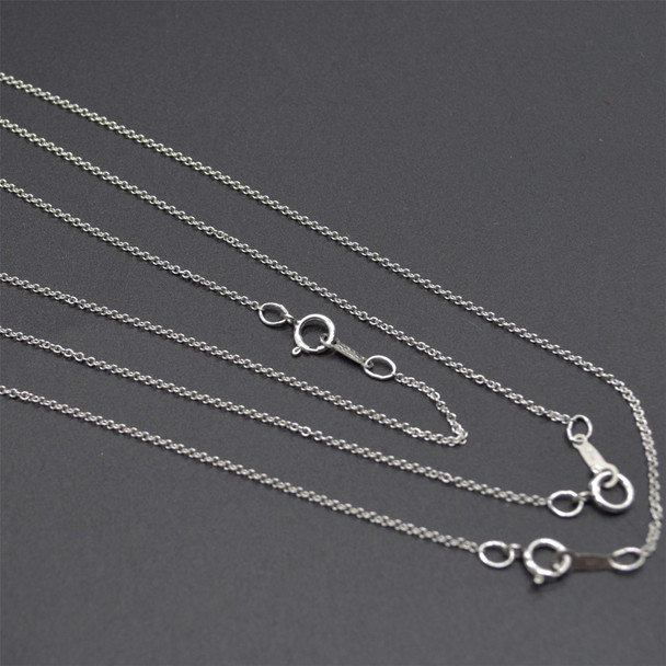 925 Sterling Silver Necklace Chain - 18 inch Cable Chain - 1.2mm - Made in USA
