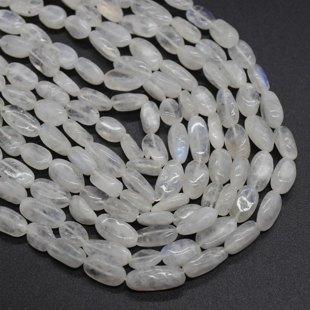 Natural Handmade Rainbow Moonstone Semi-precious Gemstone Pebble Tumbled stone Nugget Beads - 6mm-14mm 14'' Strand