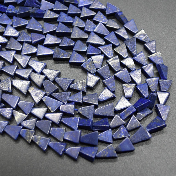 Handmade Lapis Lazuli Semi-precious Gemstone Irregular Triangular Beads - 5mm - 8mm - 14'' Strand