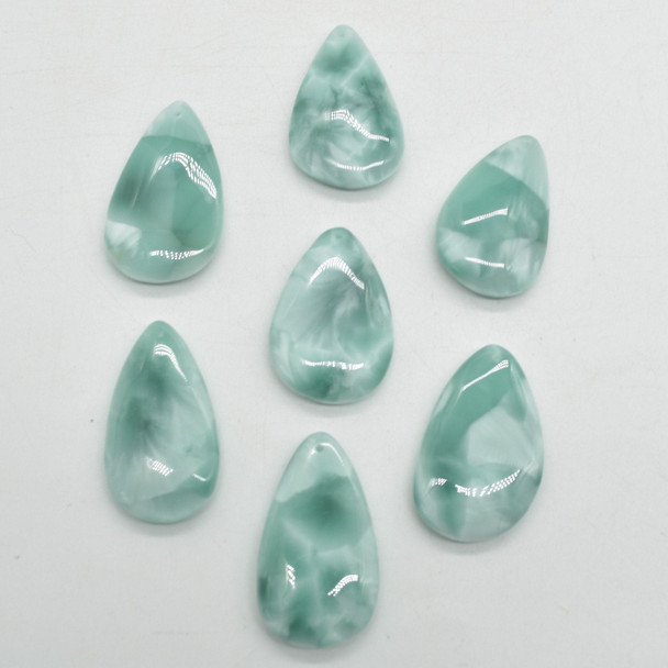 Natural Green Moonstone Semi-precious Teardrop Gemstone Pendant - 3.5cm - 4cm