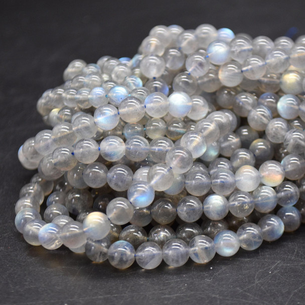 High Quality Grade AAA Natural Labradorite Semi-Precious Gemstone Round Beads - 3mm, 4mm, 6mm, 8mm - 15'' Strand