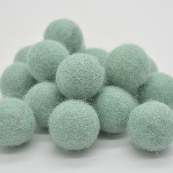 100% Wool Felt Balls - 2cm - Sea Foam Green - 20 Count / 100 Count
