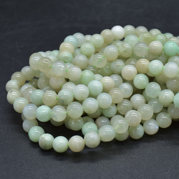 Natural Green Moonstone (Garnierite) Semi-Precious Gemstone Round Beads - 8mm - 15.5'' Strand