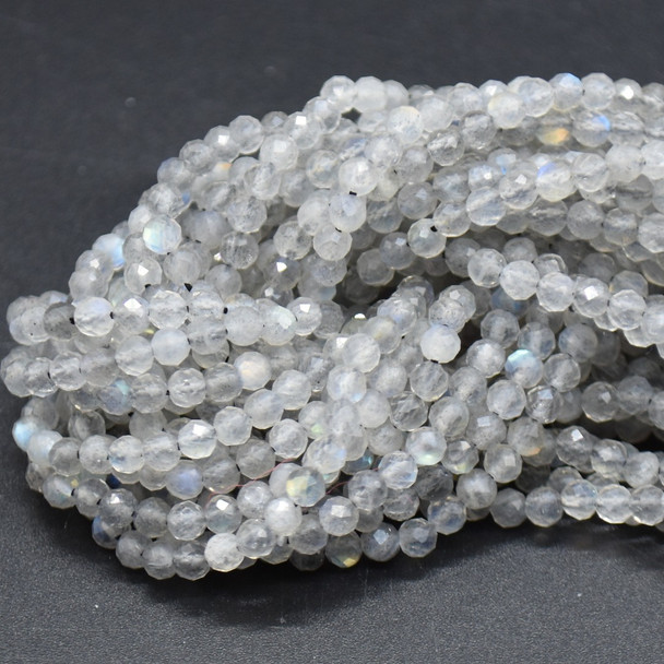 Labradorite Semi-Precious Gemstone FACETED Round Beads - 3mm - 15'' Strand