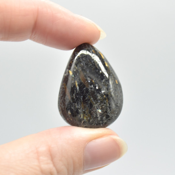 Natural Greenland Nuummite Semi-precious Gemstone Irregular Shaped Pendants - 1 Count - 6 Options - No Chain Lot 03
