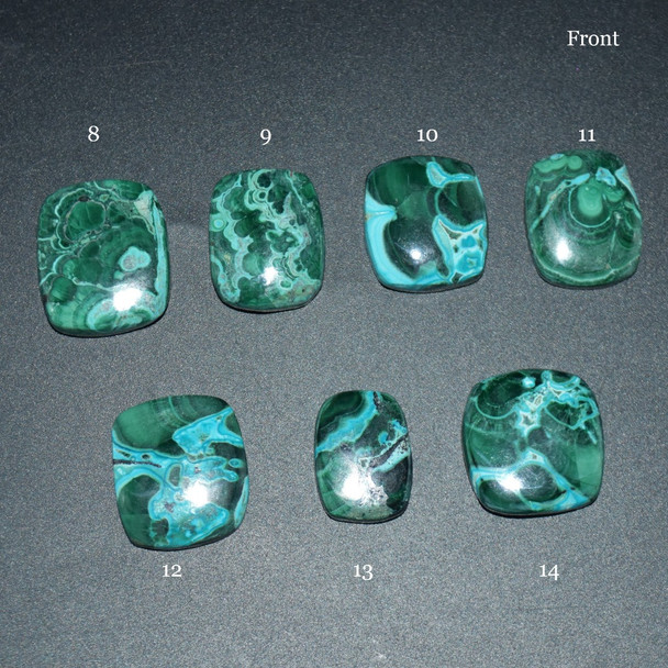 Natural Large Malachite with Chrysocolla Semi-precious Rectangular Gemstone Cabochons  - 1 Count  - 7 Options Lot 02