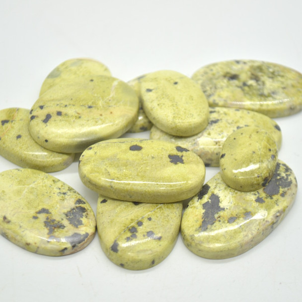 Natural Large Gaspeite Semi-precious Oval Gemstone Cabochons  - 1 Count  - 3 Options