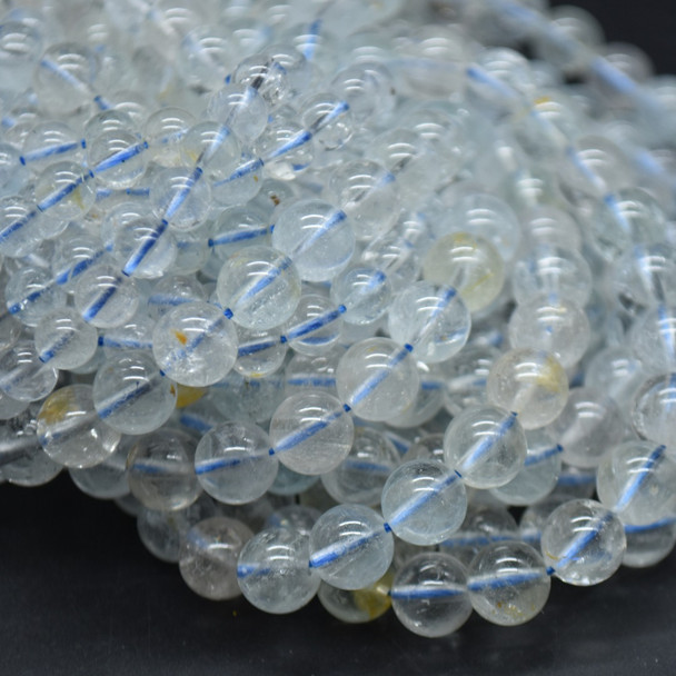 Natural White Topaz Semi-Precious Gemstone Round Beads - 6mm, 8mm sizes - 15'' Strand