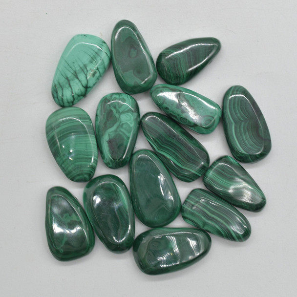 Natural Polished Malachite Crystal Tumble Stone / Pebble Pendant - 1 Count - 3cm - 4cm