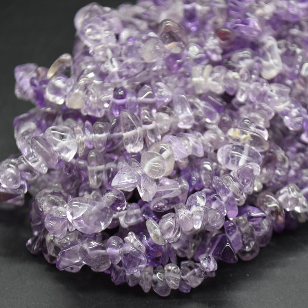 Natural Clear  Amethyst Semi-precious Gemstone Chips Nuggets Beads - 5mm - 8mm, 32'' Strand