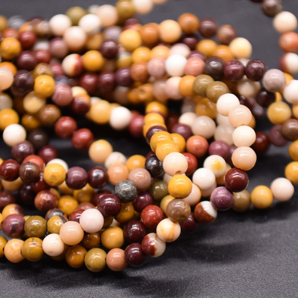 Natural Mookite/ Mookaite SMOOTH Round Semi-precious Gemstone Beads - 3mm - 15'' Strand 