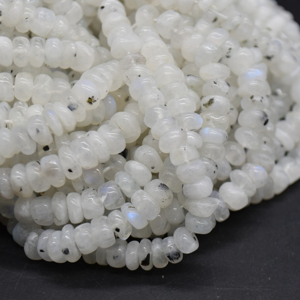Rainbow Moonstone Irregular SMOOTH Spacer Beads with Black Spots - 3 Sizes - 15'' Strand, for Jewellery Making
