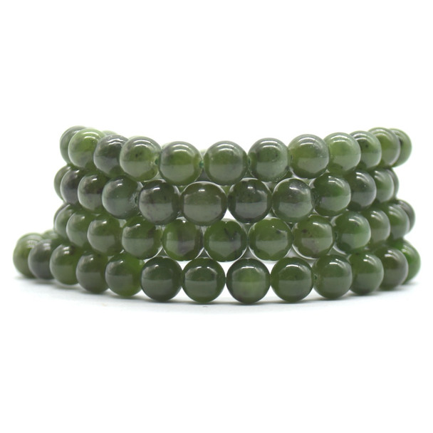 Canadian Jade Gemstone Round Beads Sample strand / Bracelet - 6mm or 8mm Sizes - 7.5 inches Canadian Jade Gemstone Round Beads Sample strand / Bracelet - 6mm or 8mm Sizes - 7.5 inches