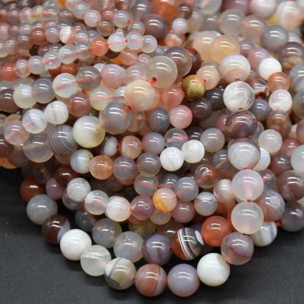 Red Botswana Agate Gemstone Round Beads - 4mm, 6mm, 8mm, 10mm Sizes - 15'' Strand, for Jewellery Making