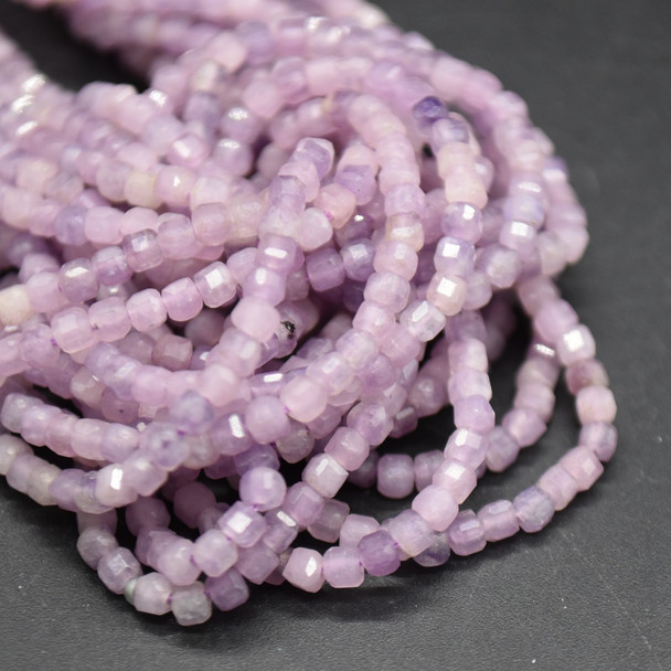 Lepidolite FACETED Gemstone Cube Beads - 2mm - 2.5mm - 15'' Strand, for Jewellery Making