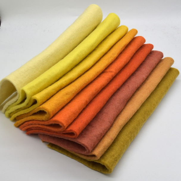 35 Handmade 100% Wool Felt Sheets  3-5mm Thick, 30cm (12'') Squares  Fabric Bundle for Crafts