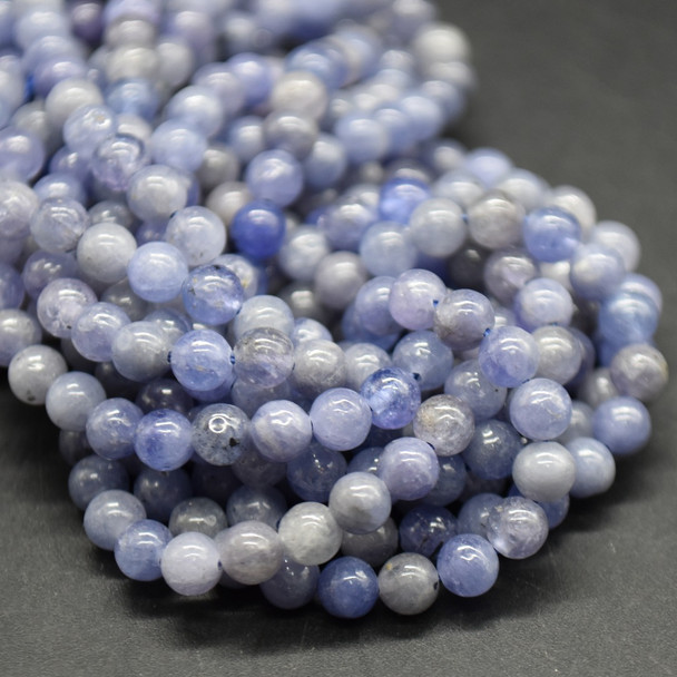 Tanzanite SMOOTH Round Gemstone Beads - 4mm - 15'' Strand, for Jewellery Making