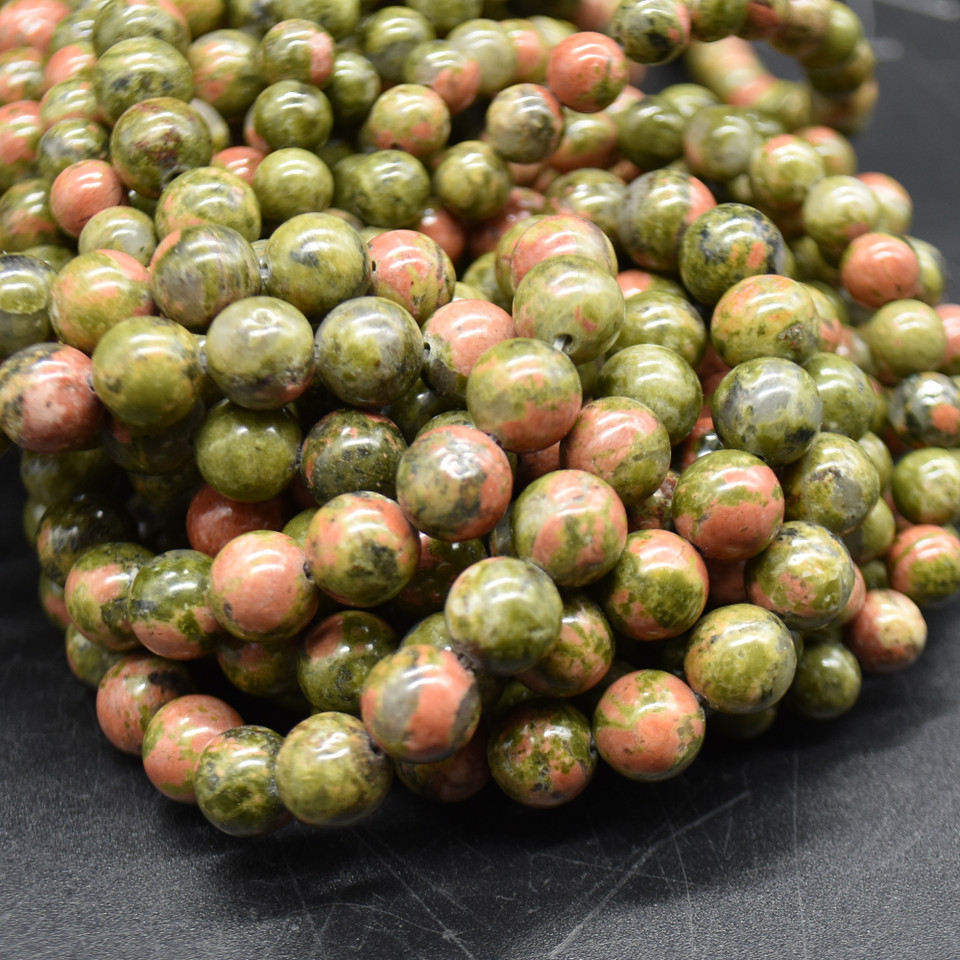Unakite Jasper Gemstone Faceted Round Beads 15.5'' 4mm 6mm 8mm - Foto 8