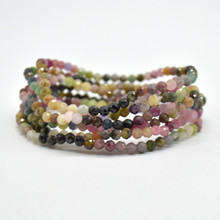 Pretty 10mm Multicolor Tourmaline Round Gemstone Beads Bracelet - Foto 9