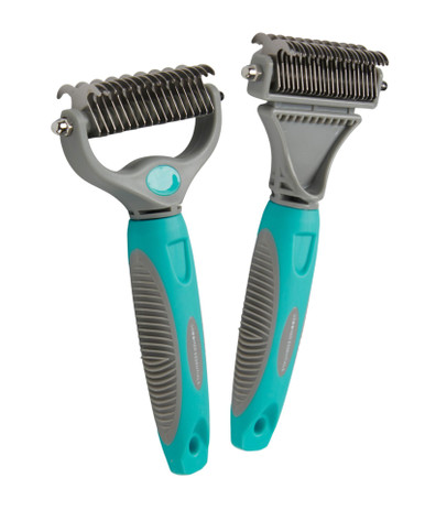 Destoning Rake Groomer Essentials Double-Sided Deshedding Rake 9/17 Blades