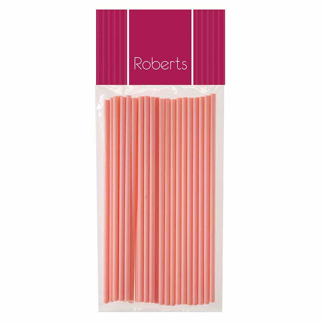 150 mm Baby Pink Smooth LONG Lollypop Sticks Pkt 25