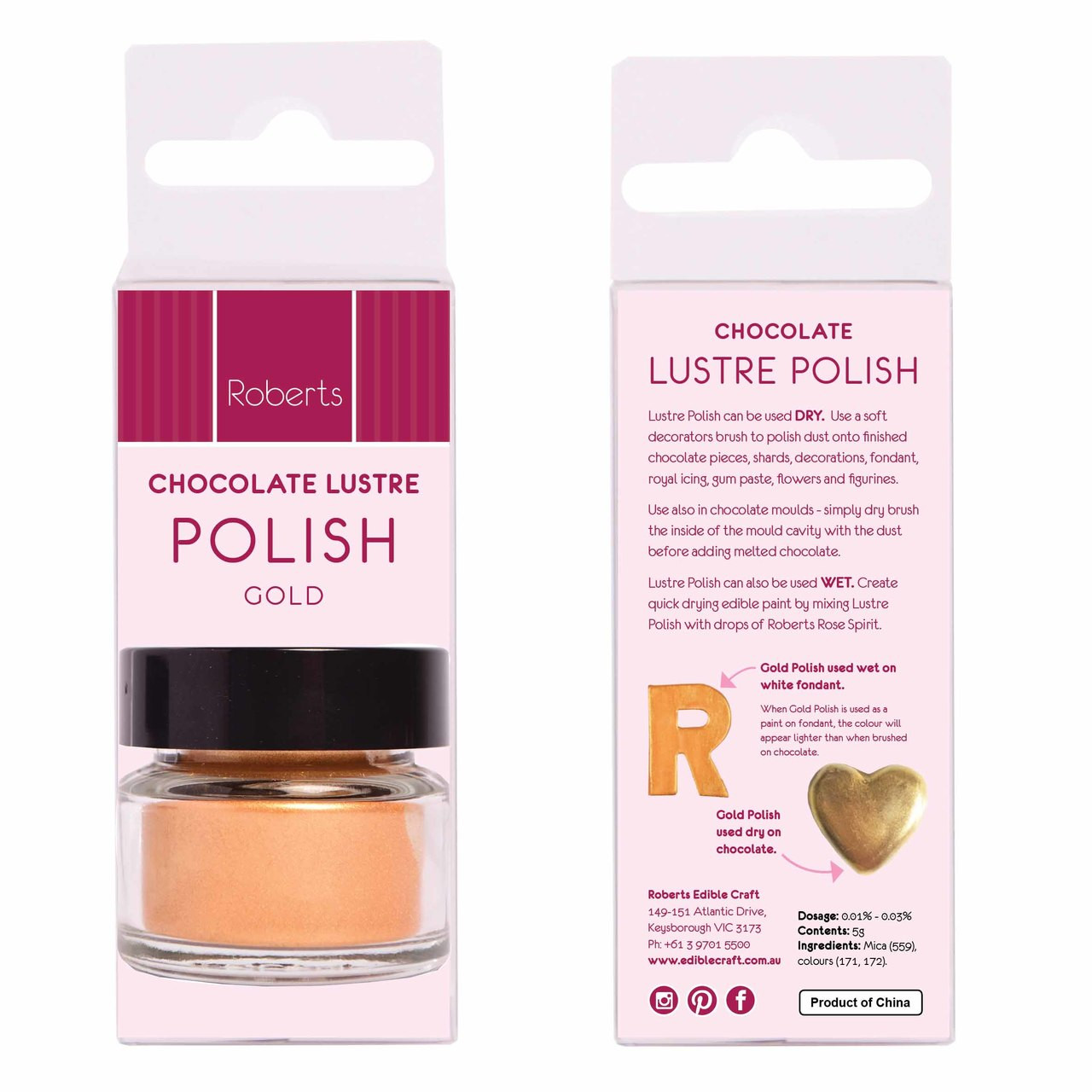 Edible Lustre Polish - Gold  5g