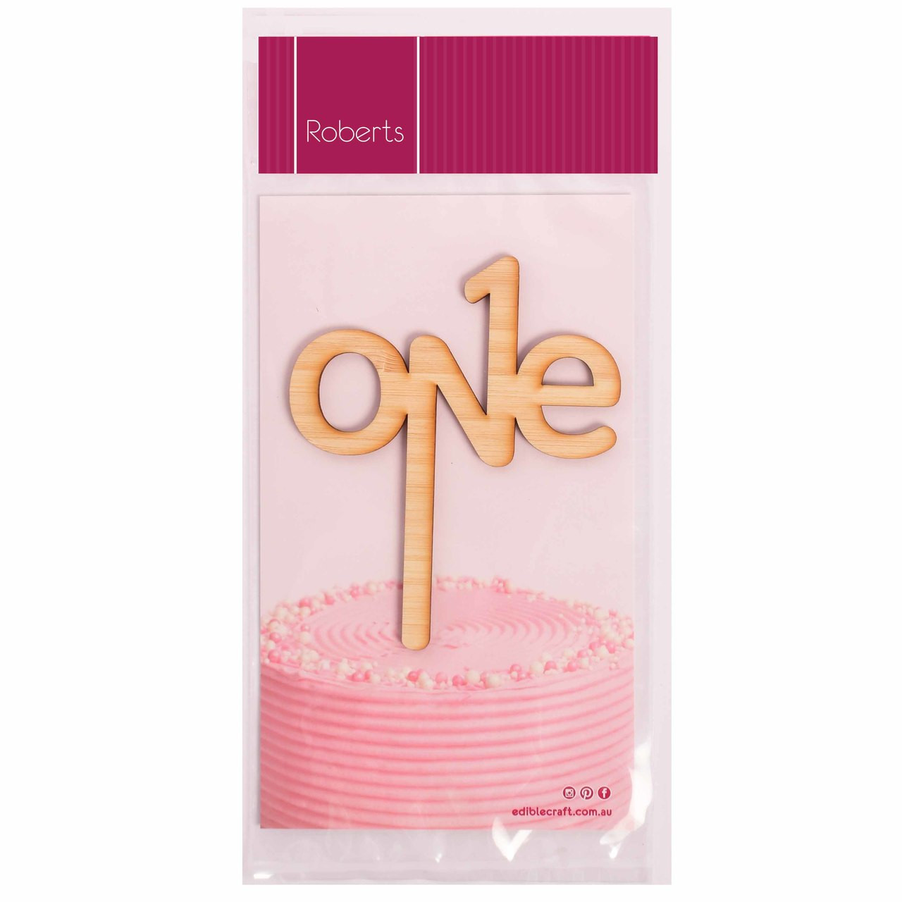 One Birthday Topper - Natural Bamboo