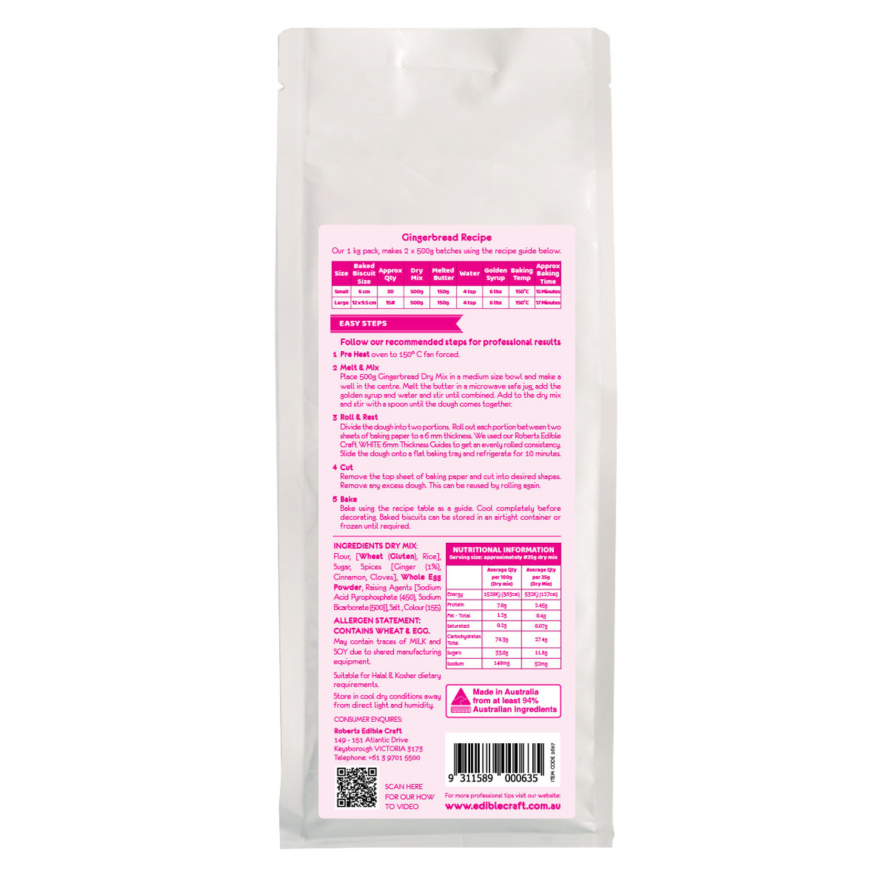 15kg Gingerbread  Biscuit  Mix BULK