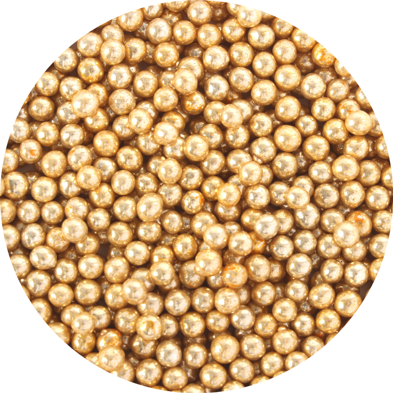 METALLIC GOLD 2mm EDIBLE CACHOUS PEARLS - 1KG