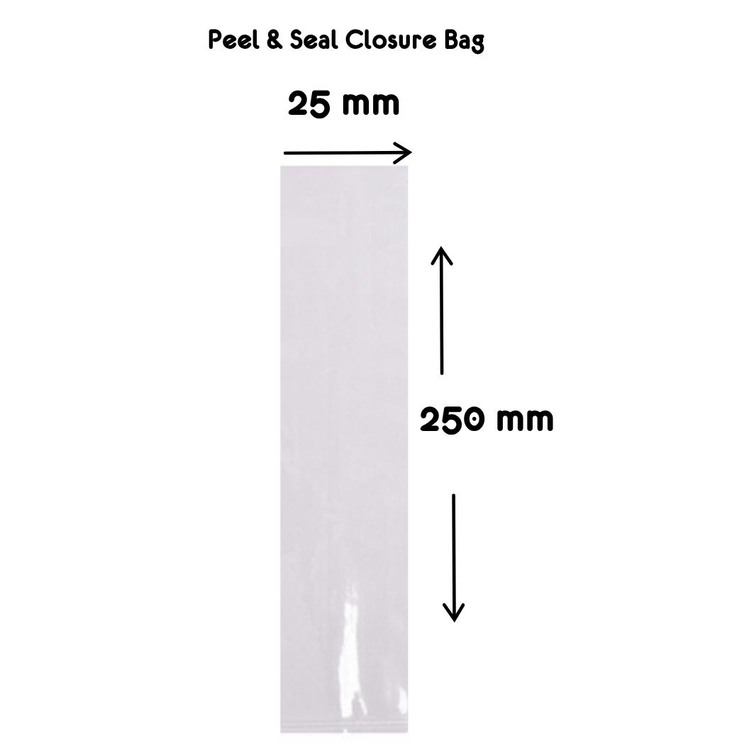 BULK Peel & Seal Bag  Pkt 90 - 2.5 x 25 cm