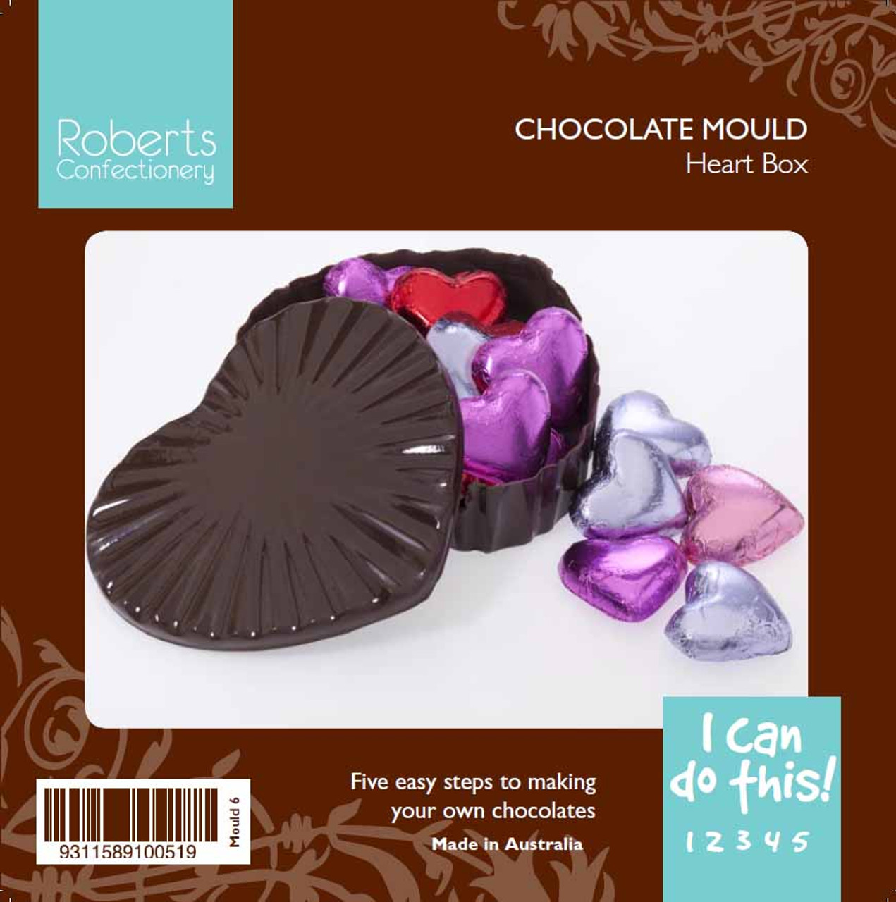 11 cm Large Chocolate Heart Box with Lid - 6