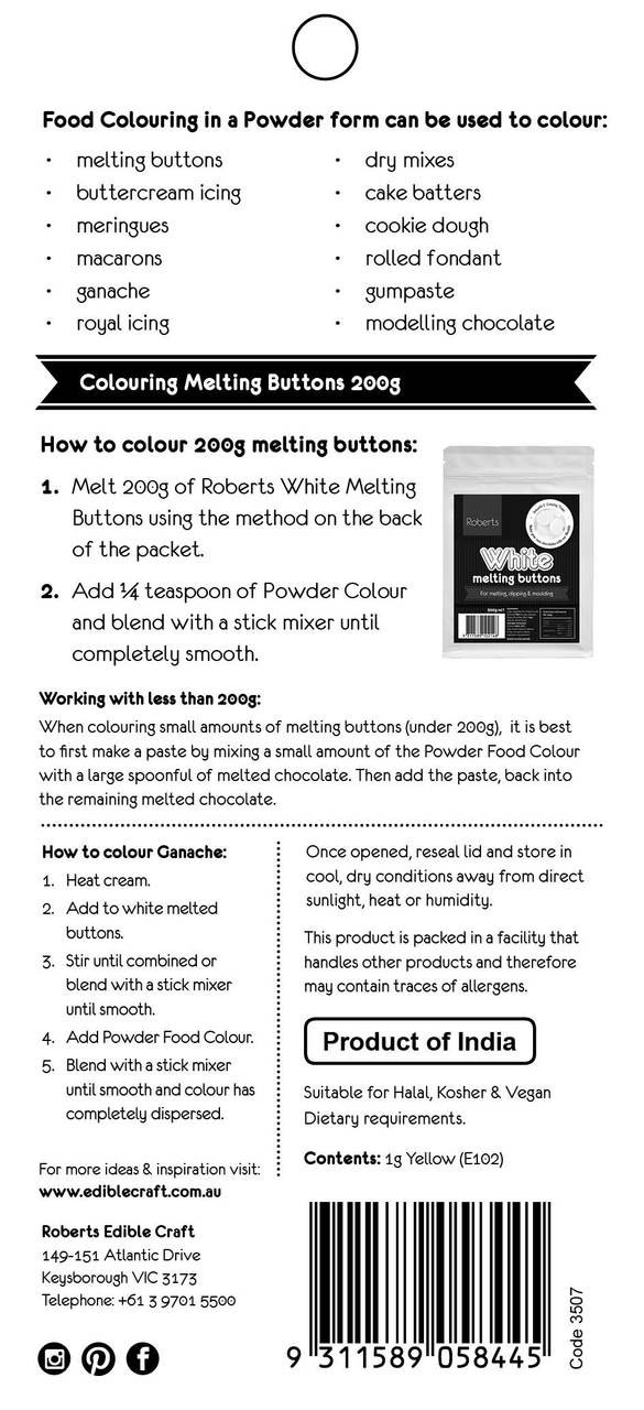 Oil Based Powder Dye Yellow 1gm Phial