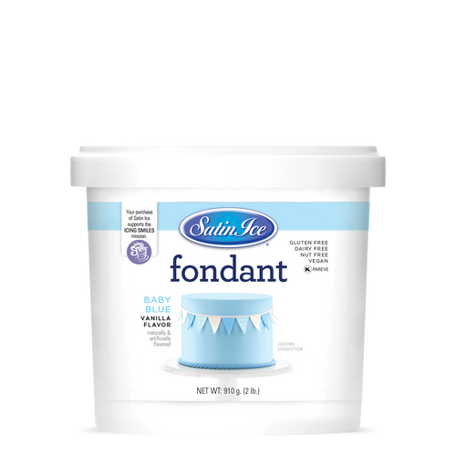 2lb Satin Ice Fondant - Baby Blue Vanilla Flavoured