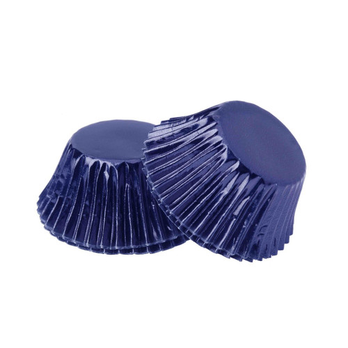 Foil Mini Cupcake Cups Navy Blue x 30 Pack