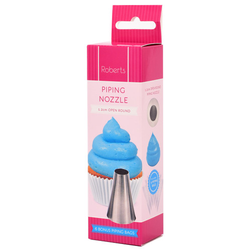 2A Piping Nozzle 1.2 cm Open Round + Bonus Piping Bags