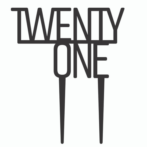 Twenty One Birthday Topper - Black