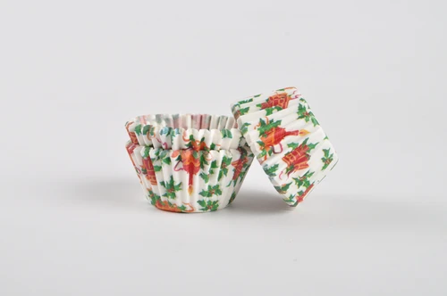 Paper Truffle Cups Mini Xmas 100 Pkt