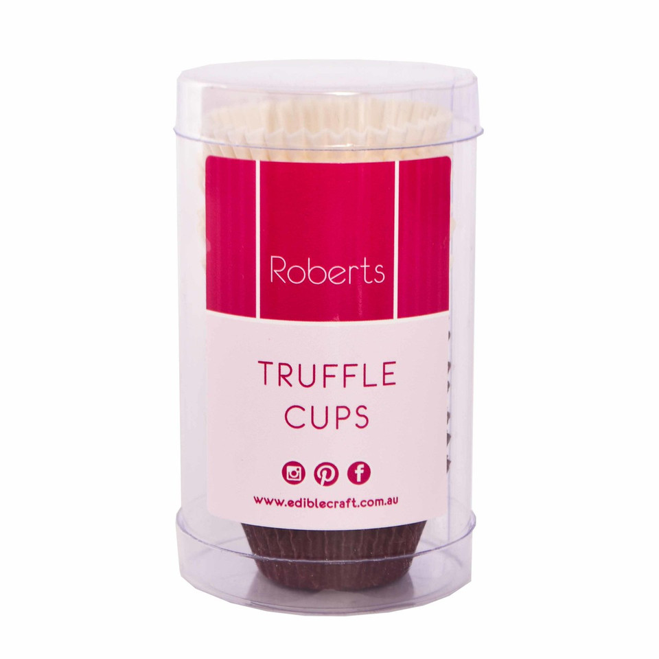 Mini Paper Truffle Cups Brown & White Pkt 100 - Roberts Edible Craft