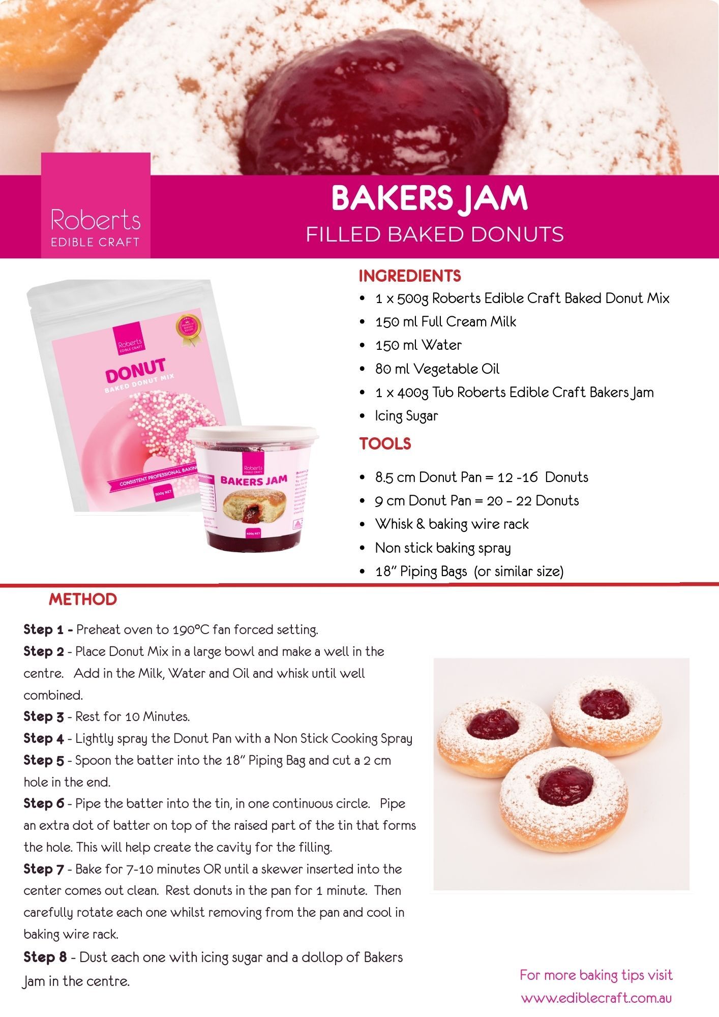 QUICK CLICK RECIPE BAKERS JAM DONUTS