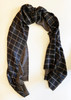Reversible  fine wool  Scarf or Shawl Charcoal India (27" x 80")