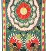 Hand Embroidered Silk Table Runner Green Uzbekistan 