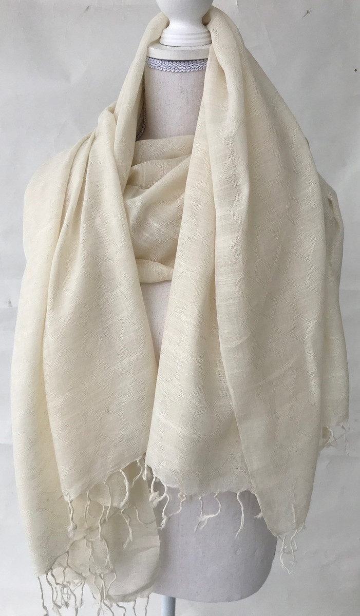 Cruelty Free Silk Hand Spun Hand Woven Scarf India (36" x 78")